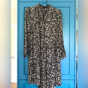 Short J. Crew Floral Dress in Black & White